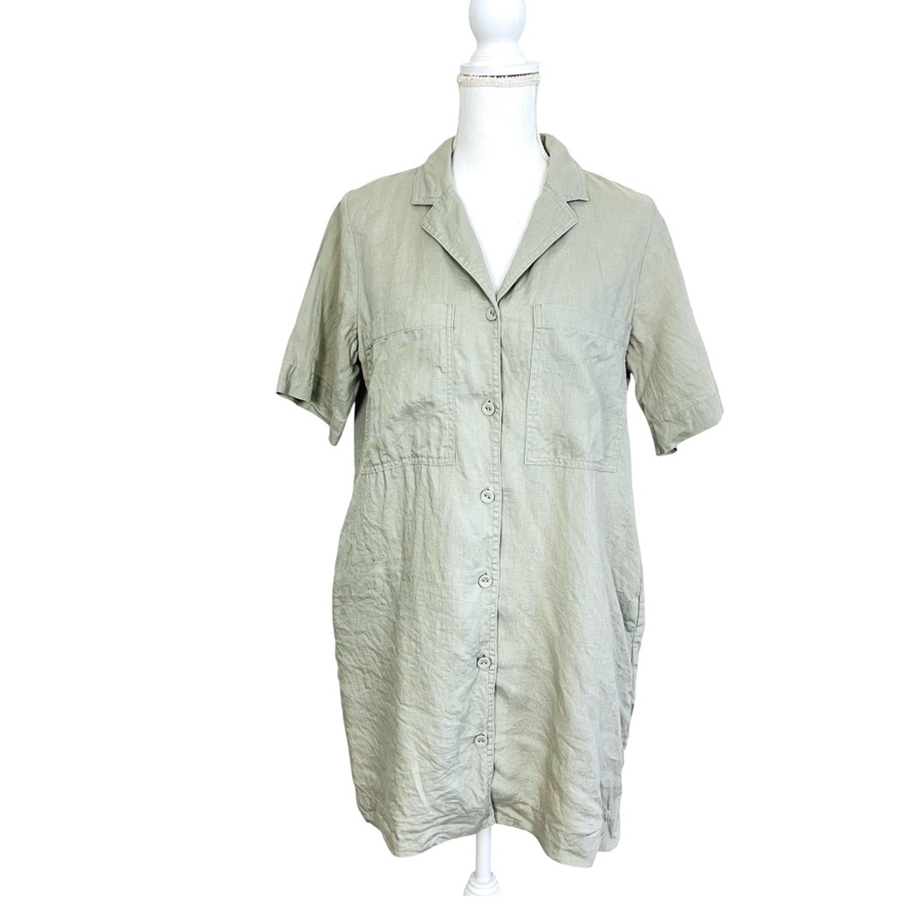 Everlane Seagrass Linen Shirt Dress Small - Picture 7 of 15